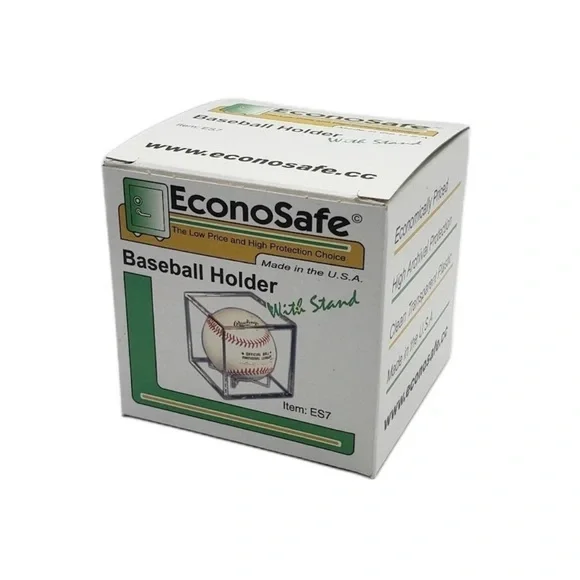 😎 NWT Econosafe Square Baseball Holder Display Case w/Built in Stand - Picture 3 of 3